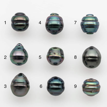 9-10mm Tahitian Pearl with High Luster and Natural Color, One Piece Undrilled for Making Jewelry, SKU # 2534TH