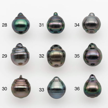 9-10mm Tahitian Pearl with High Luster and Natural Color, One Piece Undrilled for Making Jewelry, SKU # 2535TH