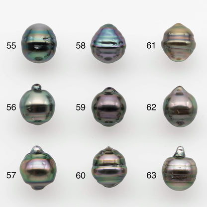 9-10mm Tahitian Pearl with High Luster and Natural Color, One Piece Undrilled for Making Jewelry, SKU # 2535TH