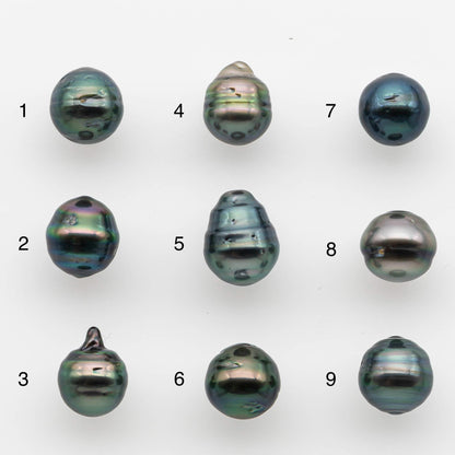 8-9mm Tahitian Pearl with High Luster and Natural Color, One Piece Undrilled for Making Jewelry, SKU # 2539TH