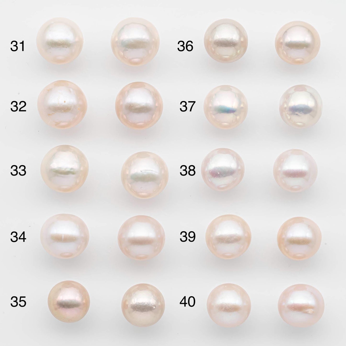 10-11mm Matching Pair Edison Pearls – White with Blemishes (Best for Stud Earrings), Undrilled – SKU #2596EP
