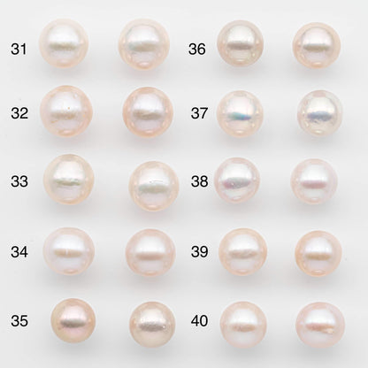 10-11mm Matching Pair Edison Pearls – White with Blemishes (Best for Stud Earrings), Undrilled – SKU #2596EP