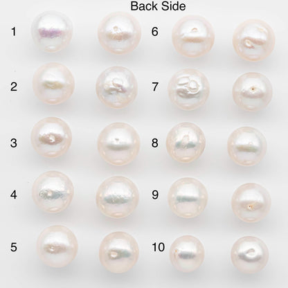 11-12mm Edison Pearls – Matching Loose Pair, White with Blemishes (Best for Stud Earrings), SKU #2597EP