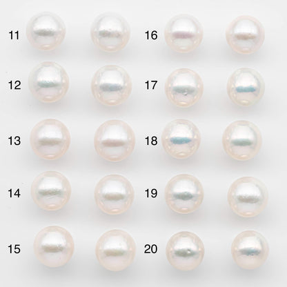 11-12mm Edison Pearls – Matching Loose Pair, White with Blemishes (Best for Stud Earrings), SKU #2597EP