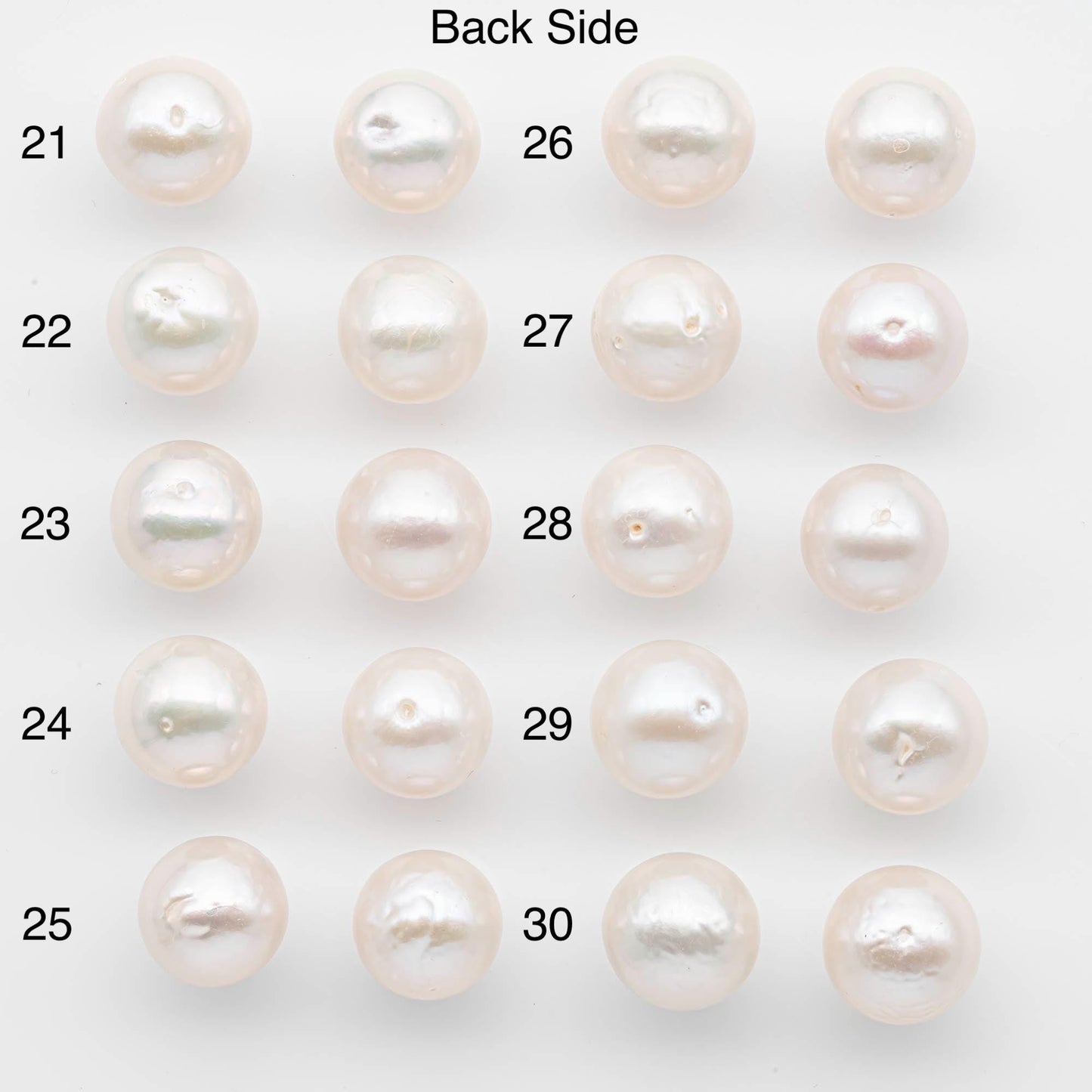 11-12mm Edison Pearls – Matching Loose Pair, White with Blemishes (Best for Stud Earrings), SKU #2597EP