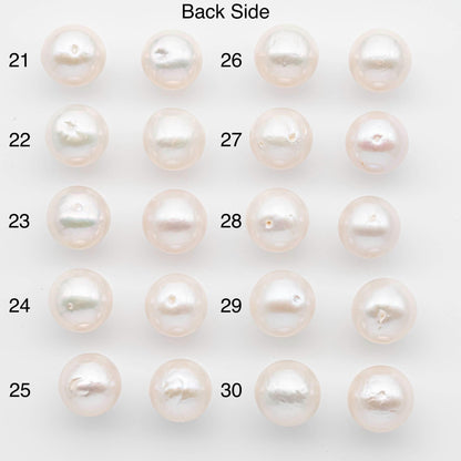 11-12mm Edison Pearls – Matching Loose Pair, White with Blemishes (Best for Stud Earrings), SKU #2597EP
