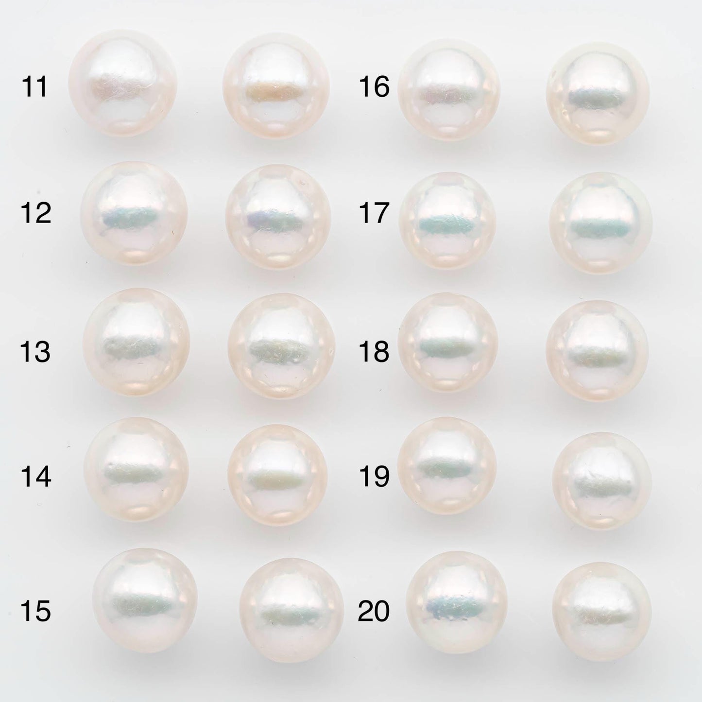 11-12mm Edison Pearls – Matching Loose Pair, White with Blemishes (Best for Stud Earrings), SKU #2598EP