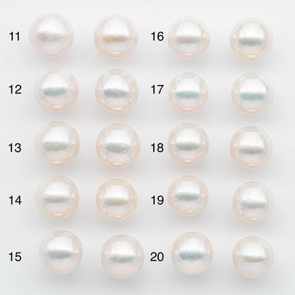 11-12mm Edison Pearls – Matching Loose Pair, White with Blemishes (Best for Stud Earrings), SKU #2598EP