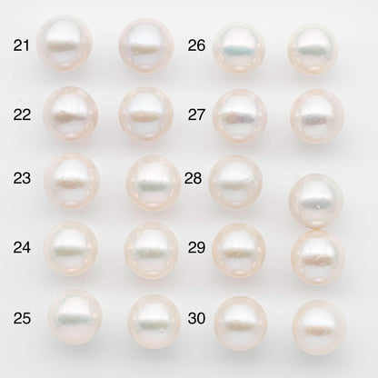 11-12mm Edison Pearls – Matching Loose Pair, White with Blemishes (Best for Stud Earrings), SKU #2598EP
