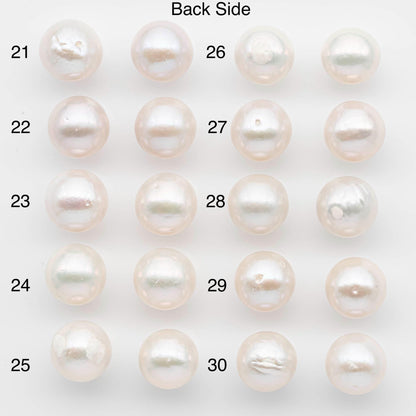 11-12mm Edison Pearls – Matching Loose Pair, White with Blemishes (Best for Stud Earrings), SKU #2598EP