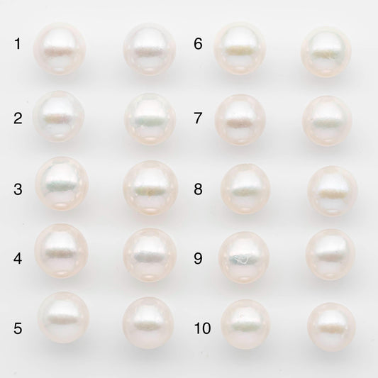 12-13mm Edison Pearls – Matching Loose Pair, White with Blemishes (Best for Stud Earrings), SKU #2599EP