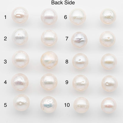 12-13mm Edison Pearls – Matching Loose Pair, White with Blemishes (Best for Stud Earrings), SKU #2599EP