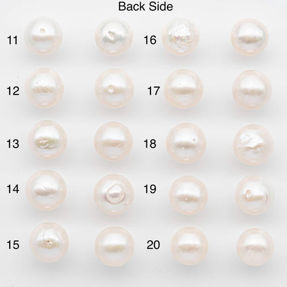12-13mm Edison Pearls – Matching Loose Pair, White with Blemishes (Best for Stud Earrings), SKU #2599EP