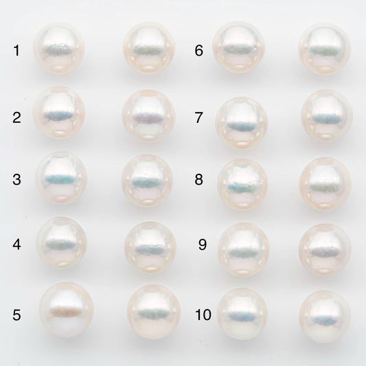 12-13mm Edison Pearls – Matching Loose Pair, White with Blemishes (Best for Stud Earrings), SKU #2600EP