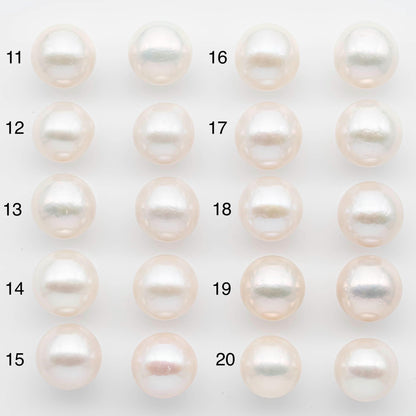 14-15mm Edison Pearls – Matching Loose Pair, White with Blemishes (Best for Stud Earrings), SKU #2601EP