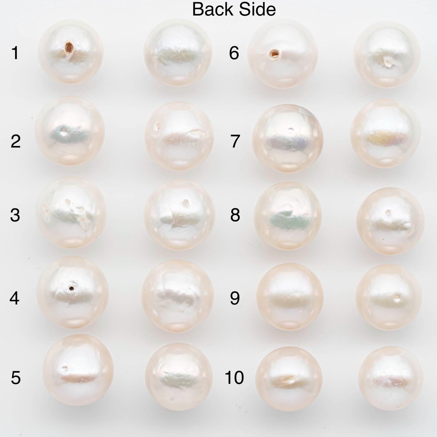 14-15mm Matching Pair Edison Pearls – White with Blemishes (Best for Stud Earrings), SKU #2602EP