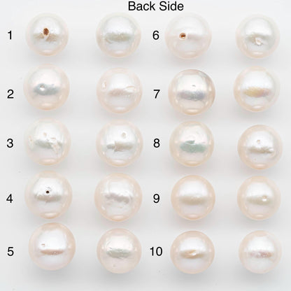 14-15mm Matching Pair Edison Pearls – White with Blemishes (Best for Stud Earrings), SKU #2602EP