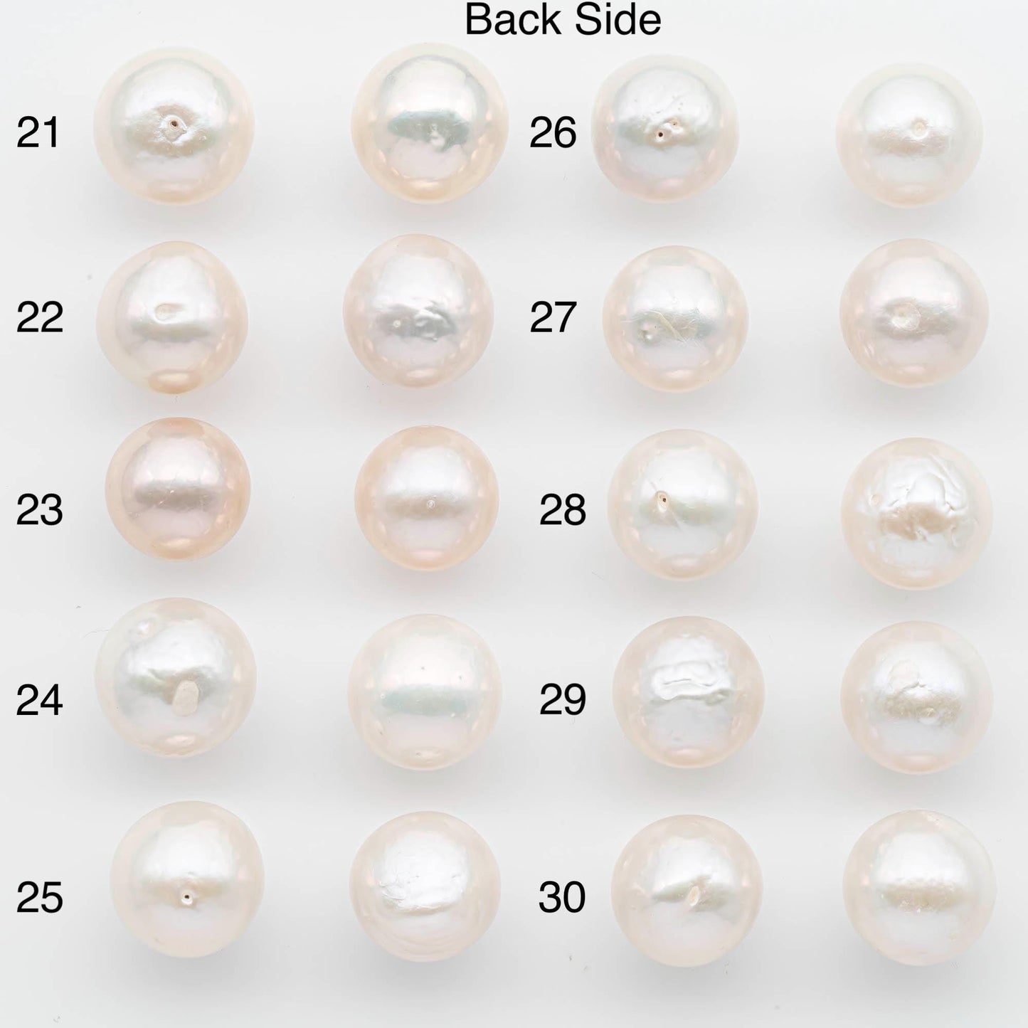 14-15mm Matching Pair Edison Pearls – White with Blemishes (Best for Stud Earrings), SKU #2602EP