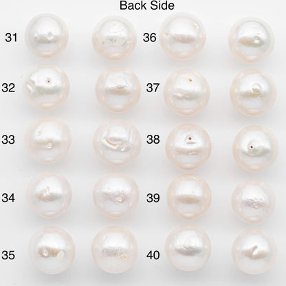 14-15mm Matching Pair Edison Pearls – White with Blemishes (Best for Stud Earrings), SKU #2602EP
