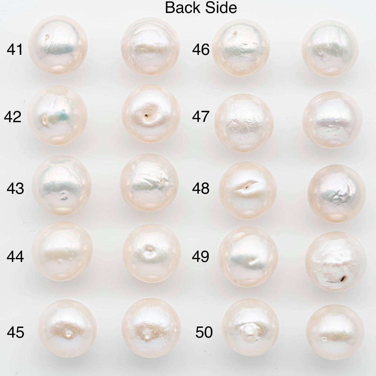 14-15mm Matching Pair Edison Pearls – White with Blemishes (Best for Stud Earrings), SKU #2602EP
