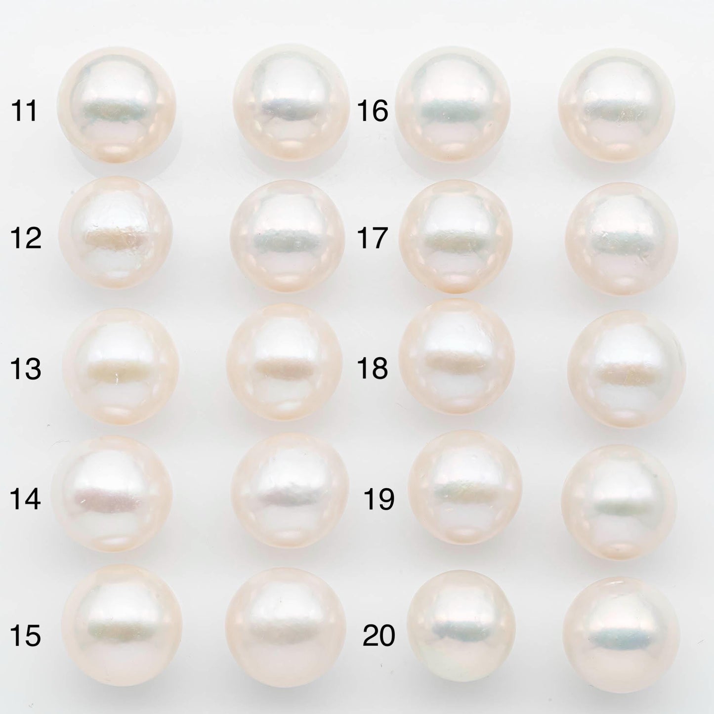14-15mm Matching Pair Edison Pearls – White with Blemishes (Best for Stud Earrings), Undrilled, SKU #2603EP