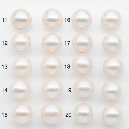 14-15mm Matching Pair Edison Pearls – White with Blemishes (Best for Stud Earrings), Undrilled, SKU #2603EP