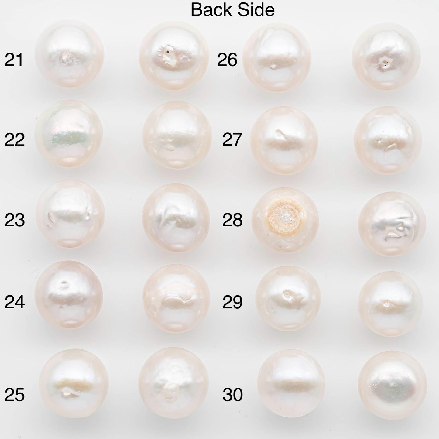 14-15mm Matching Pair Edison Pearls – White with Blemishes (Best for Stud Earrings), Undrilled, SKU #2603EP