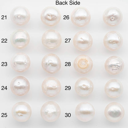 14-15mm Matching Pair Edison Pearls – White with Blemishes (Best for Stud Earrings), Undrilled, SKU #2603EP