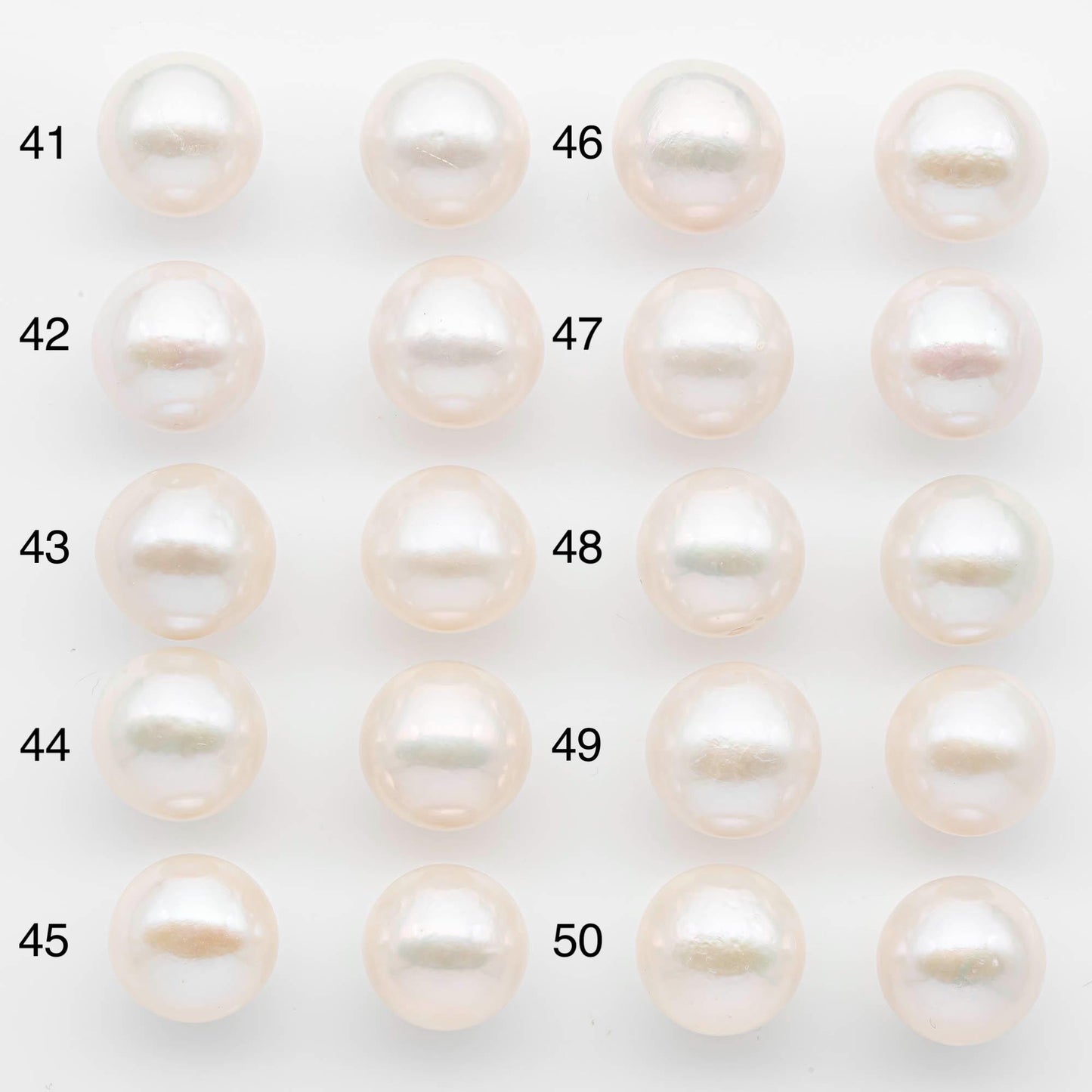 14-15mm Matching Pair Edison Pearls – White with Blemishes (Best for Stud Earrings), Undrilled, SKU #2603EP