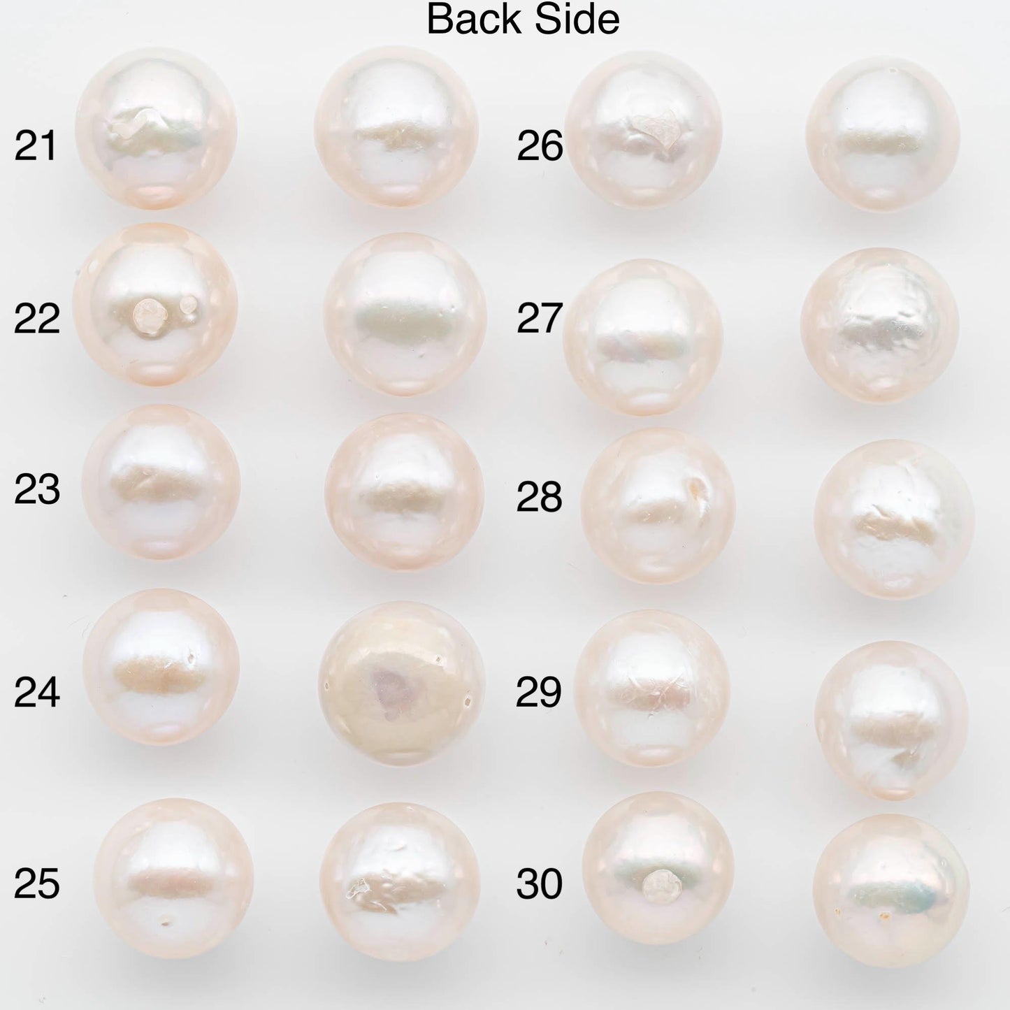 14-15mm Matching Pair Edison Pearls – White with Blemishes (Best for Stud Earrings), Undrilled, SKU #2604EP