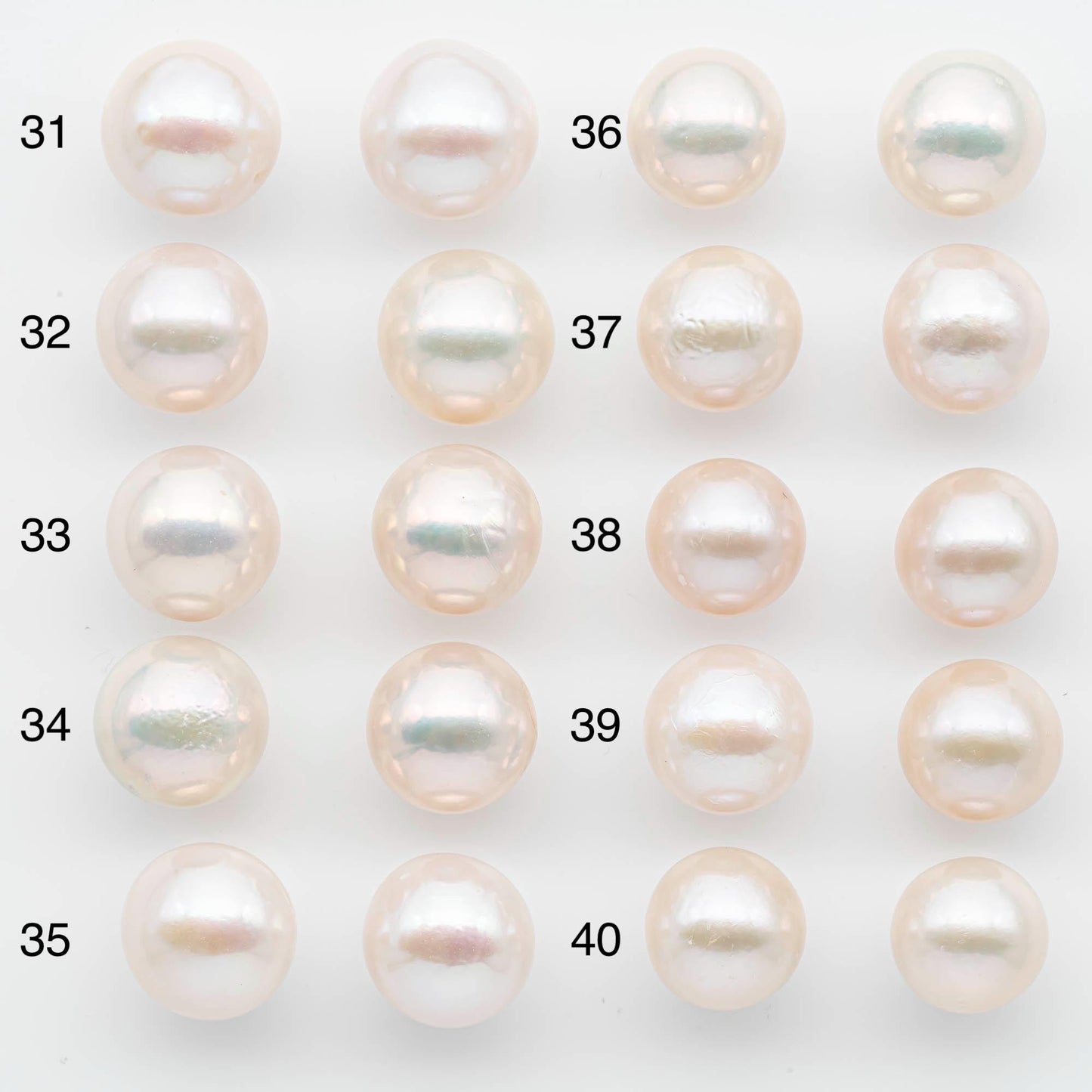 14-15mm Matching Pair Edison Pearls – White with Blemishes (Best for Stud Earrings), Undrilled, SKU #2604EP