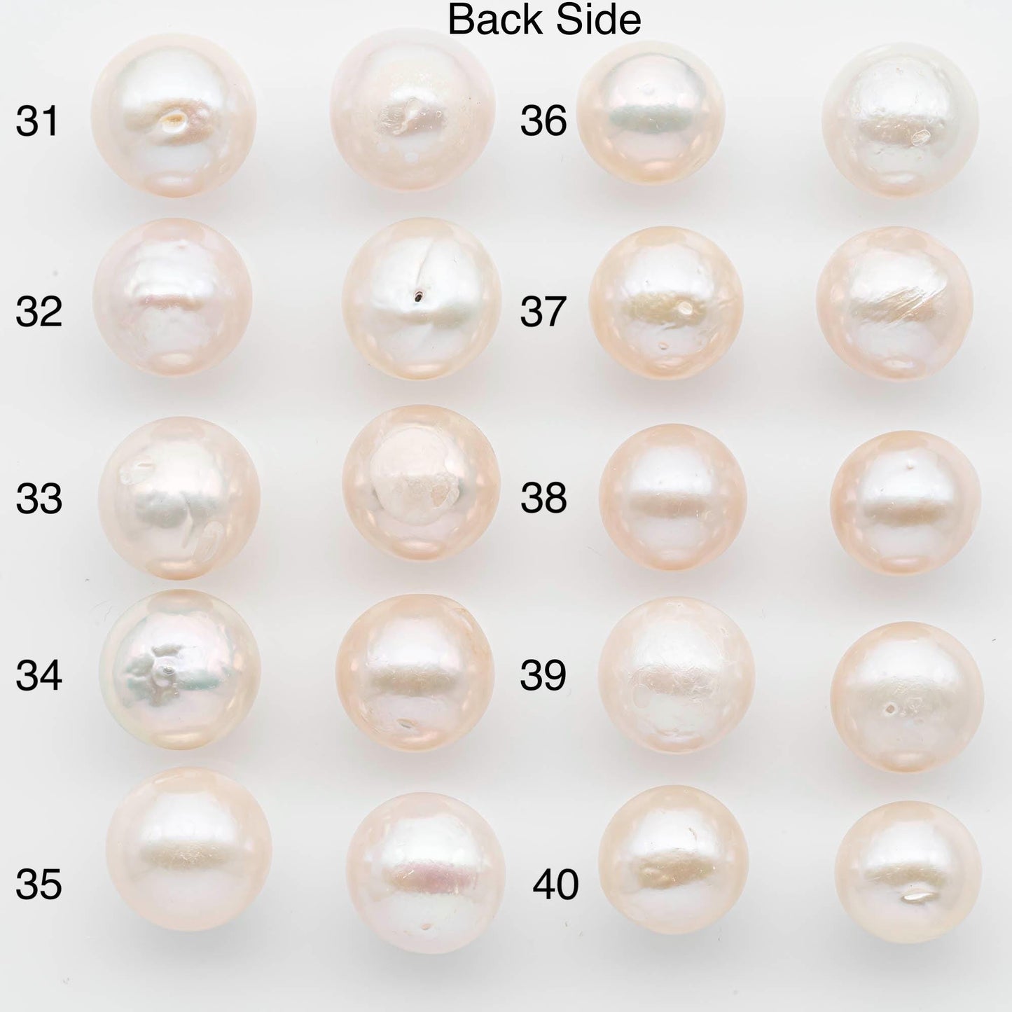 14-15mm Matching Pair Edison Pearls – White with Blemishes (Best for Stud Earrings), Undrilled, SKU #2604EP