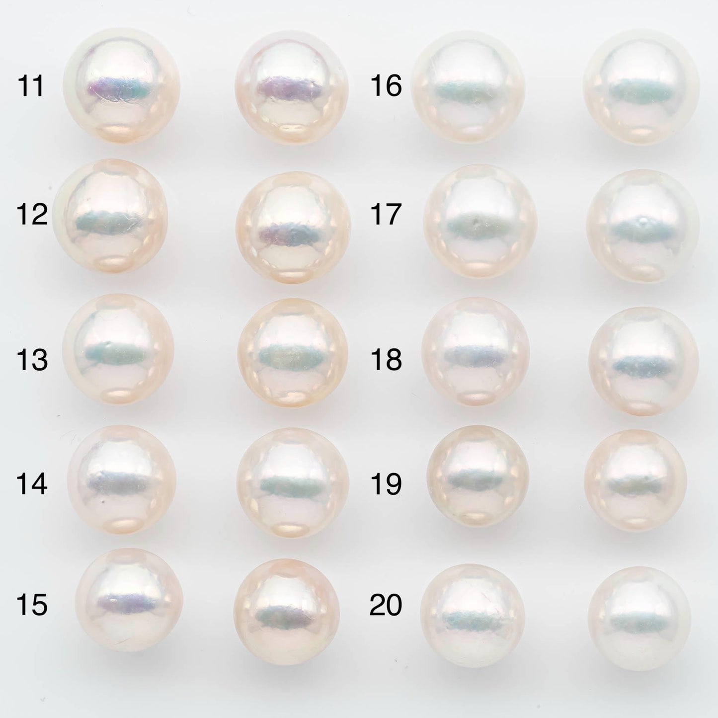 14-15mm Matching Pair Edison Pearls – White with Blemishes (Best for Stud Earrings), Undrilled, SKU #2605EP