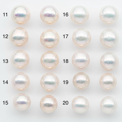 14-15mm Matching Pair Edison Pearls – White with Blemishes (Best for Stud Earrings), Undrilled, SKU #2605EP