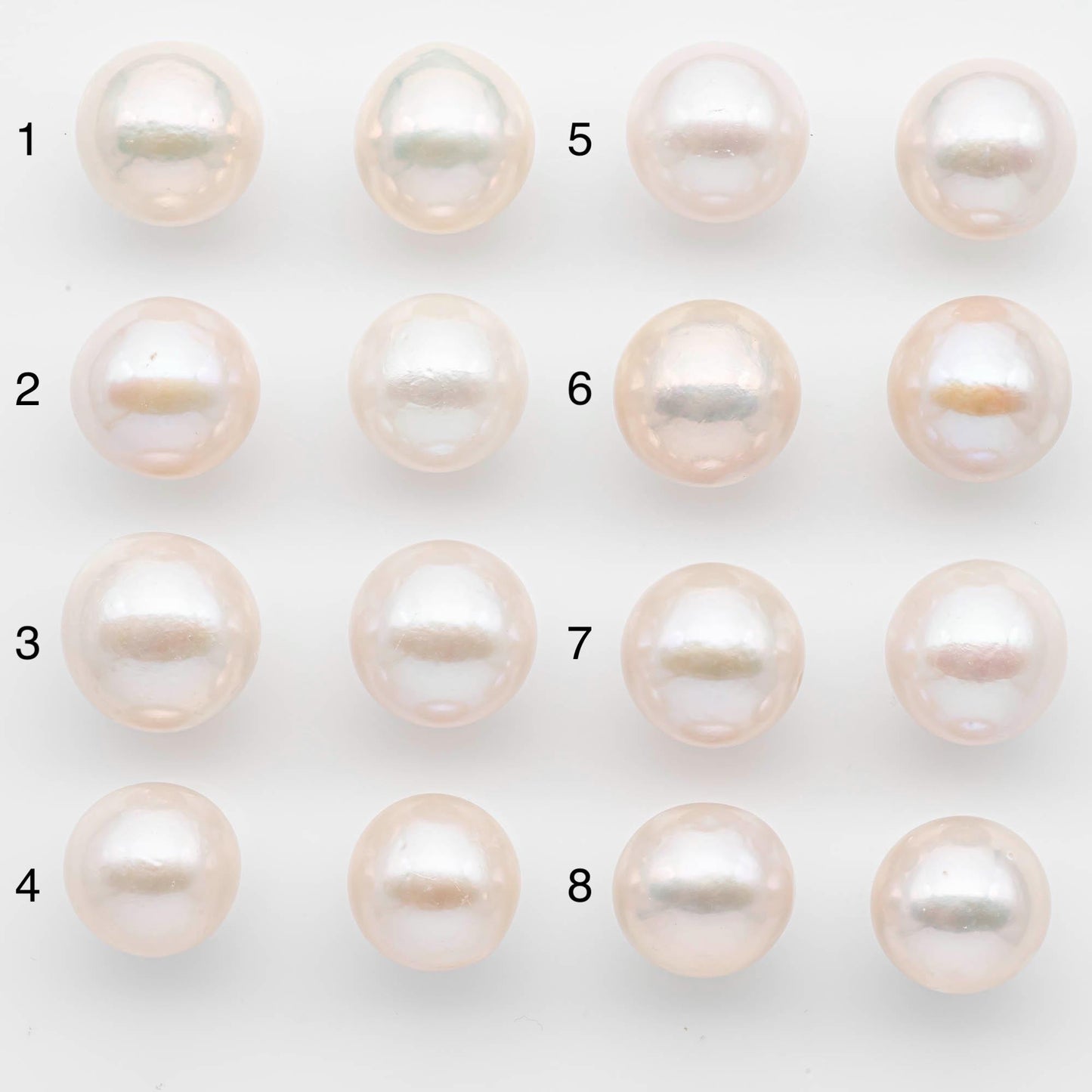 15-16mm Matching Pair Edison Pearls – White with Blemishes (Best for Stud Earrings), Undrilled, SKU #2607EP