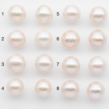 15-16mm Matching Pair Edison Pearls – White with Blemishes (Best for Stud Earrings), Undrilled, SKU #2607EP