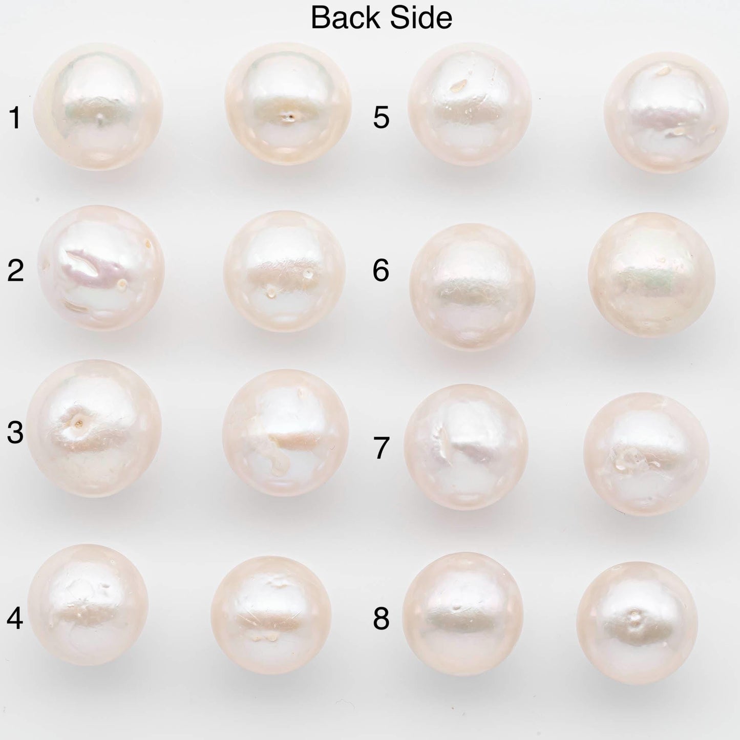 15-16mm Matching Pair Edison Pearls – White with Blemishes (Best for Stud Earrings), Undrilled, SKU #2607EP