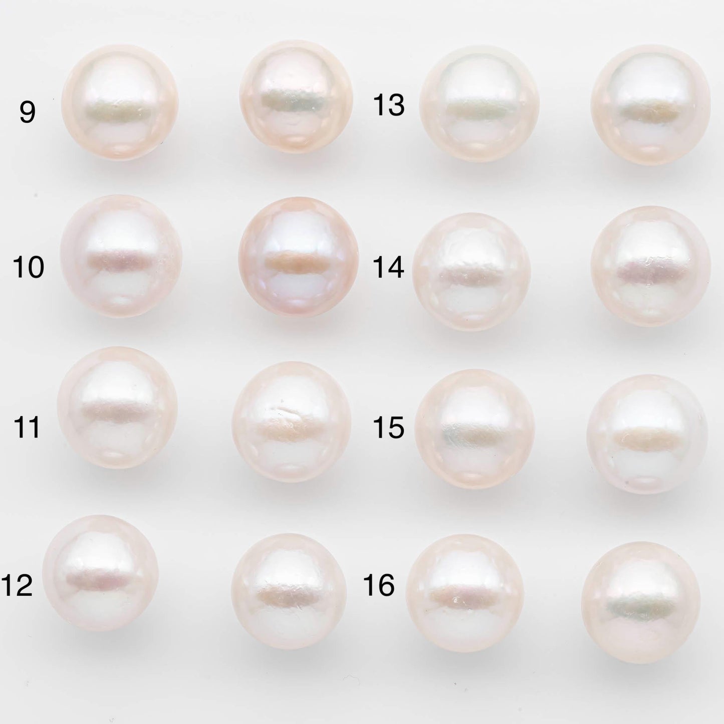 15-16mm Matching Pair Edison Pearls – White with Blemishes (Best for Stud Earrings), Undrilled, SKU #2607EP