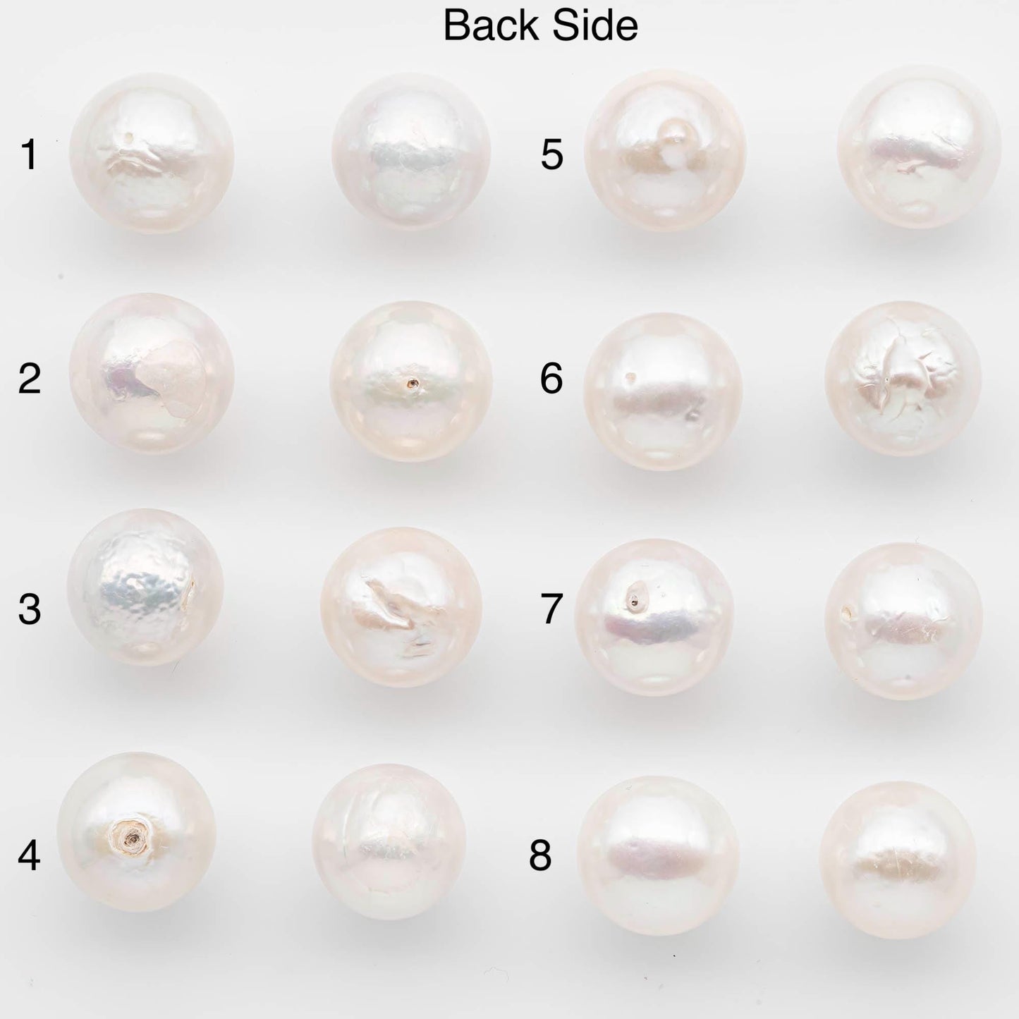 14-15mm Matching Pair Edison Pearls – White with Blemishes (Best for Stud Earrings), Undrilled, SKU #2608EP