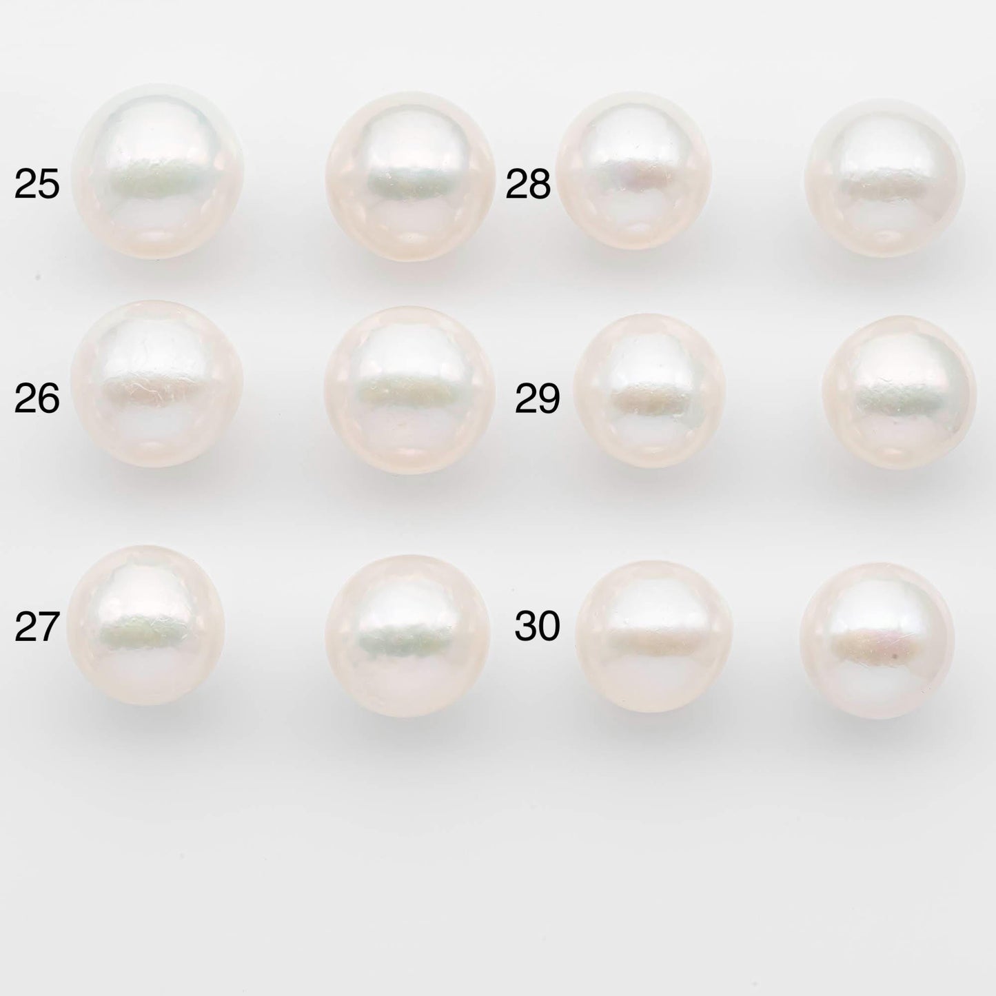 14-15mm Matching Pair Edison Pearls – White with Blemishes (Best for Stud Earrings), Undrilled, SKU #2608EP
