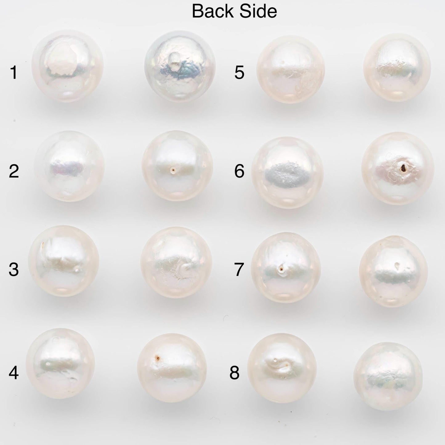 14-15mm Matching Pair Edison Pearls – White with Blemishes (Best for Stud Earrings), Undrilled, SKU #2609EP
