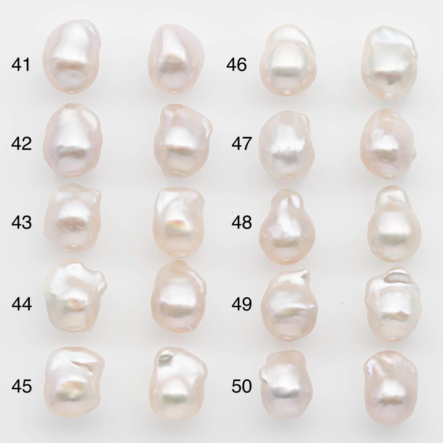 10-12mm Small Size–White Baroque Pearl Matching Pair, High Luster Freshwater Pearls for Earrings or Jewelry Making, Undrilled, SKU # 2612BA