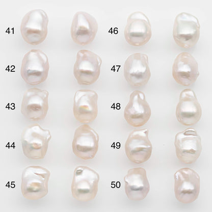 10-12mm Small Size–White Baroque Pearl Matching Pair, High Luster Freshwater Pearls for Earrings or Jewelry Making, Undrilled, SKU # 2612BA