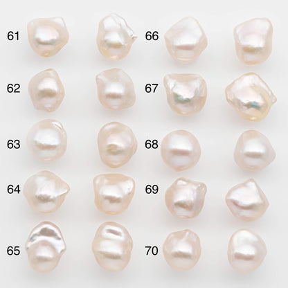 10-12mm Small Size–White Baroque Pearl Matching Pair, High Luster Freshwater Pearls for Earrings or Jewelry Making, Undrilled, SKU # 2612BA