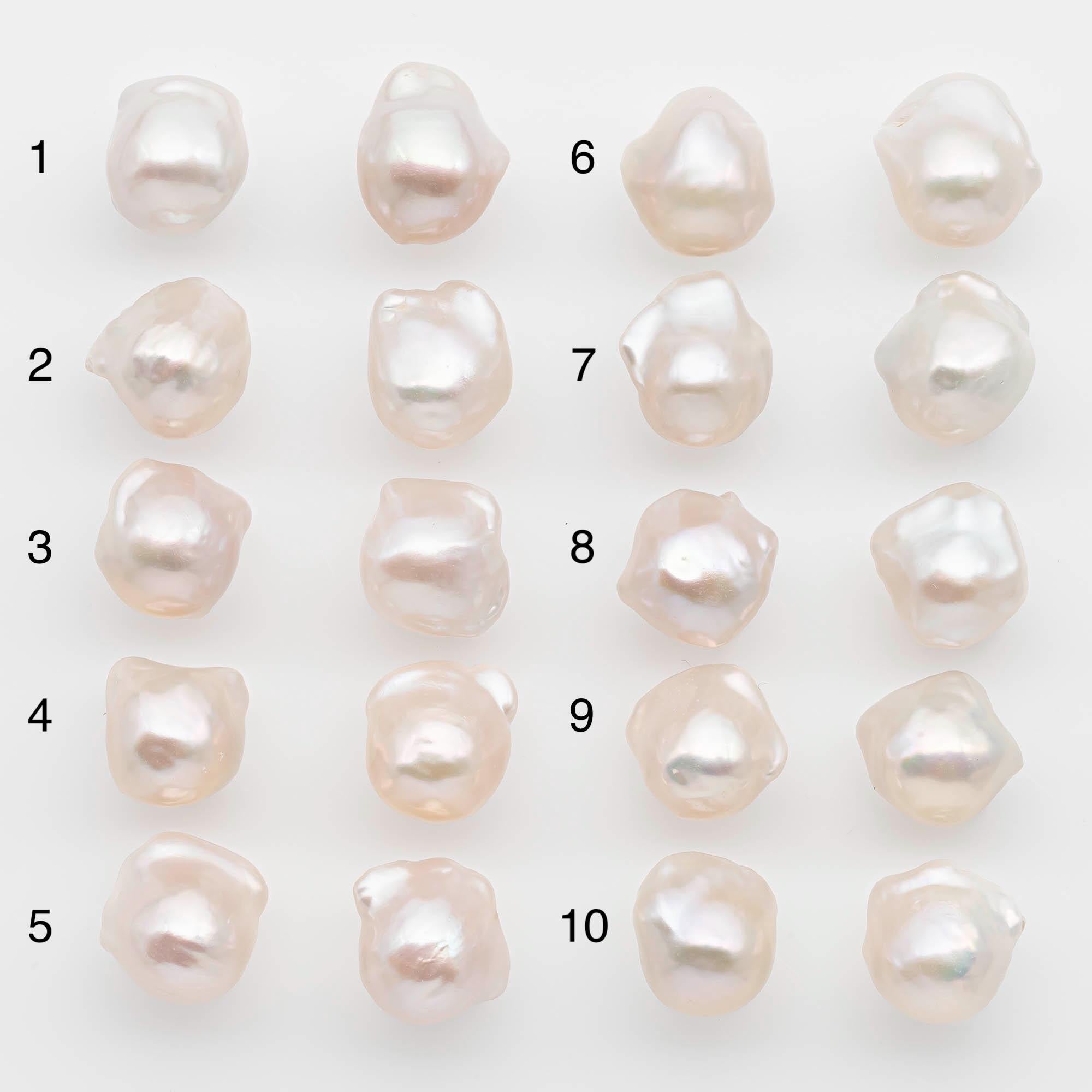 10-12mm Small Size – White Baroque Pearl Matching Pair, High Luster Fr ...