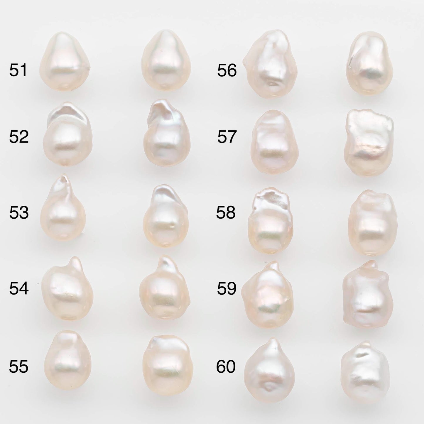 10-12mm Small Size – White Baroque Pearl Matching Pair, High Luster Freshwater Pearls for Earrings Making, No Hole Loose, SKU # 2613BA