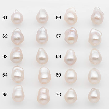10-12mm Small Size – White Baroque Pearl Matching Pair, High Luster Freshwater Pearls for Earrings Making, No Hole Loose, SKU # 2613BA
