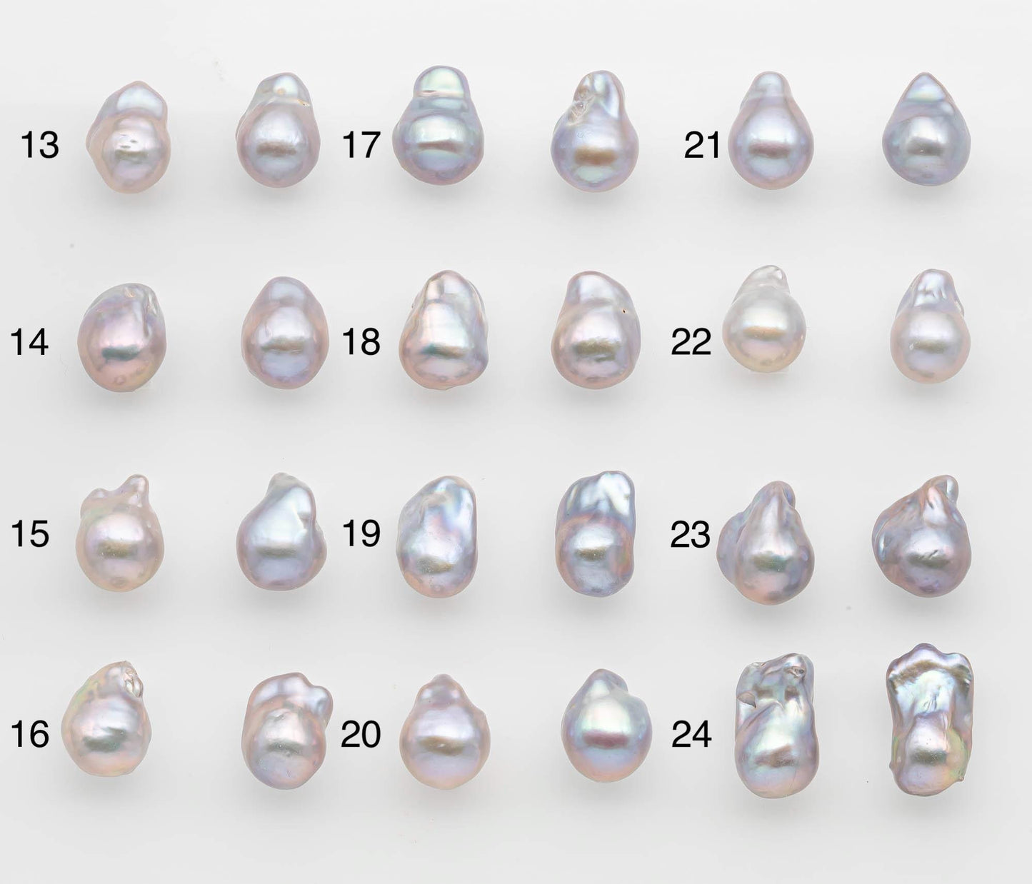 13-15mm Gray Color Baroque Pearl Matching Pair, High Luster Freshwater Pearls for Earrings or Jewelry Making, No Hole Loose, SKU # 2615BA