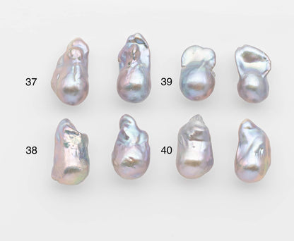 13-15mm Gray Color Baroque Pearl Matching Pair, High Luster Freshwater Pearls for Earrings or Jewelry Making, No Hole Loose, SKU # 2615BA