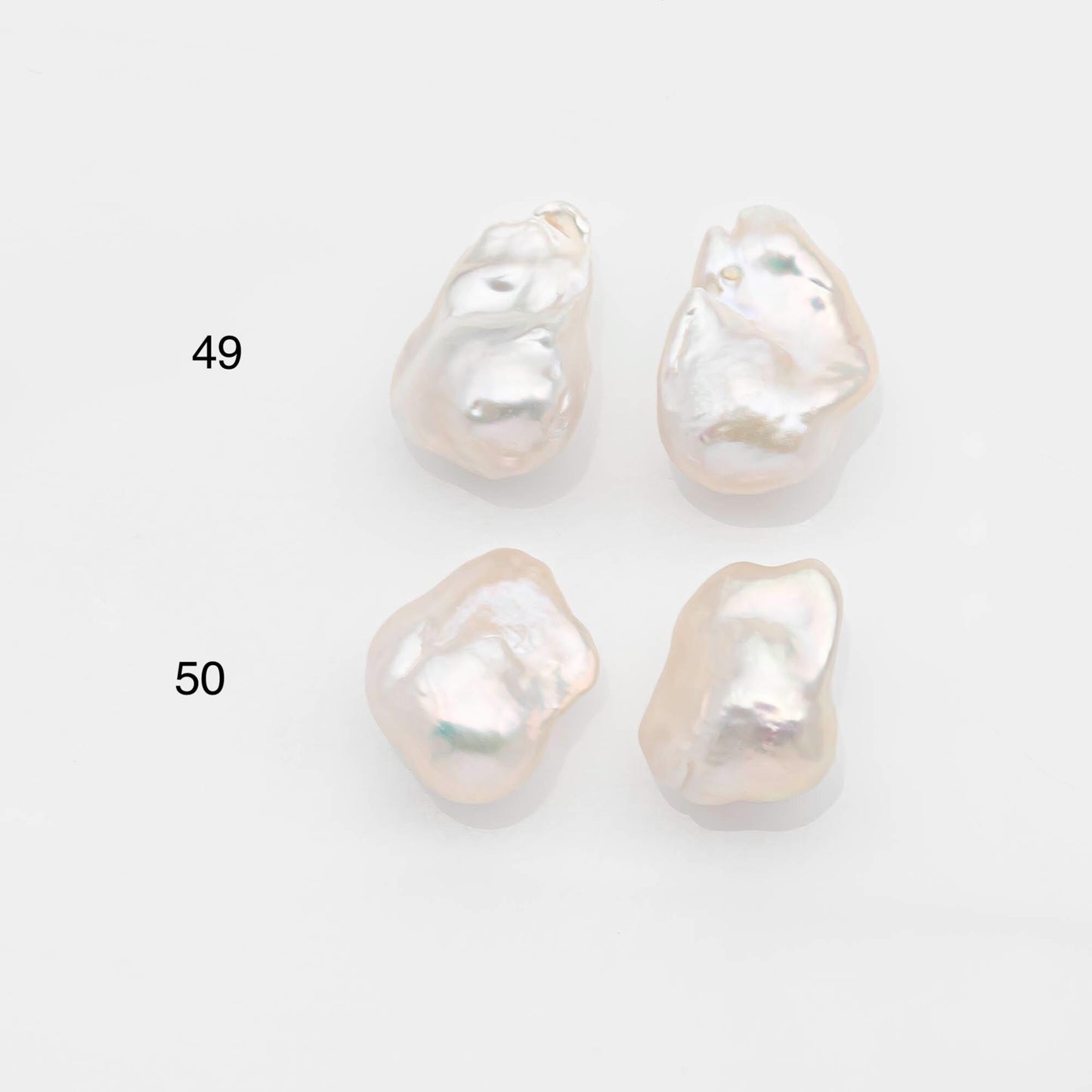 17-20mm White Baroque Pearl Matching Pair, High Luster Freshwater Pearls for Earrings or Jewelry Making, No Hole Loose, SKU # 2616BA